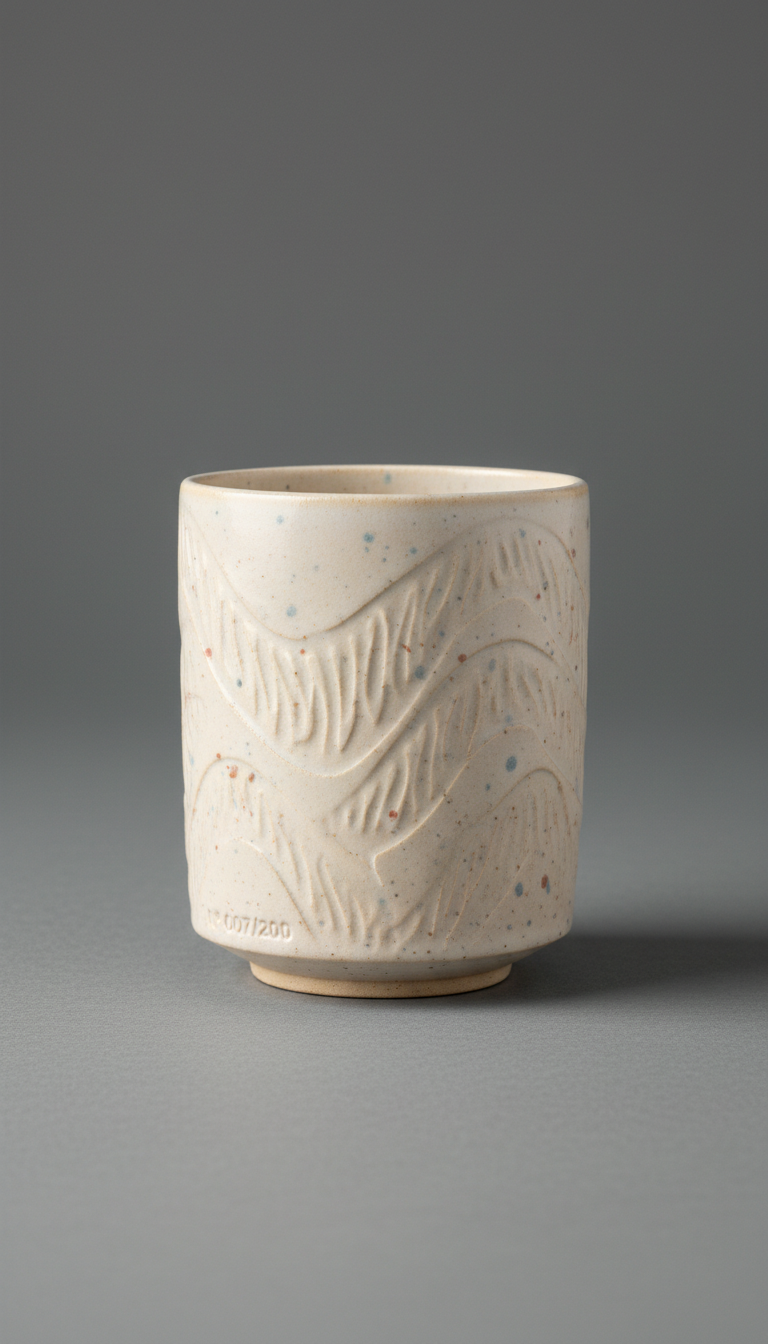 Soft sand numbered edition ceramic cup