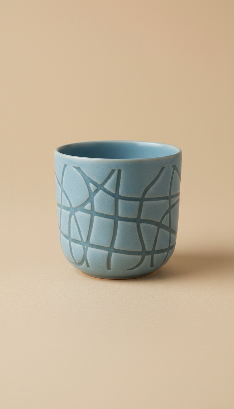 Mist blue artist edition ceramic cup