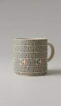 Graphite geometric pattern ceramic cup